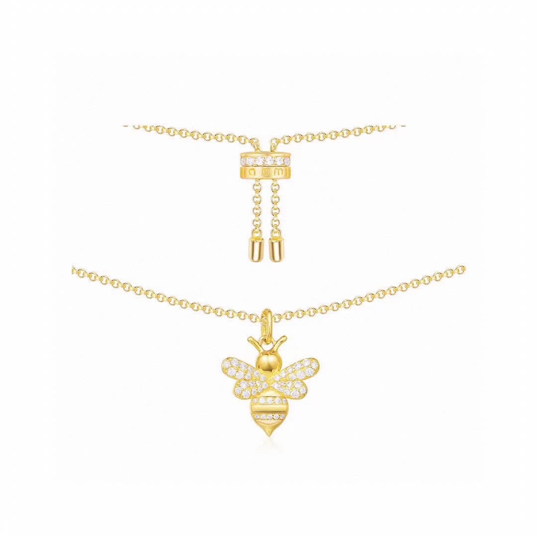 APM Monaco Gold Bee Charm Necklace